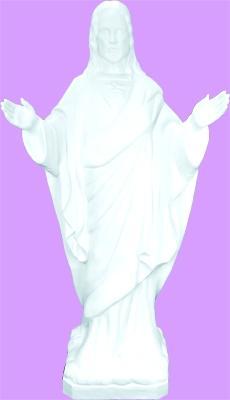 Blessing Sacred Heart of Jesus Outdoor Statue with White Finish, 24" - Gerken's Religious Supplies