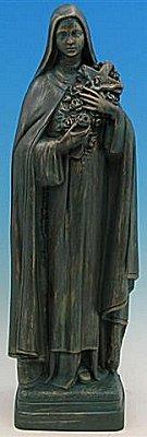 St Theresa Outdoor Statue with Bronze Finish, 24" - Gerken's Religious Supplies