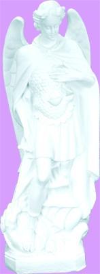 St Michael Outdoor Statue with White Finish, 24" - Gerken's Religious Supplies