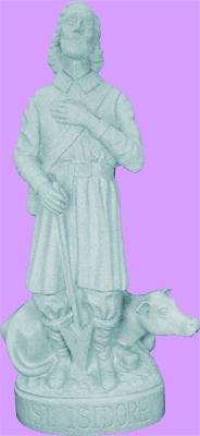 St Isidore Outdoor Statue with Granite Finish, 24" - Gerken's Religious Supplies