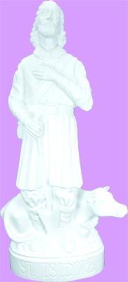 St Isidore Outdoor Statue with White Finish, 24" - Gerken's Religious Supplies