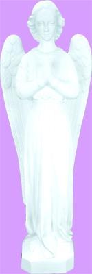 Standing Angel Outdoor Statue with White Finish, 24" - Gerken's Religious Supplies