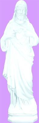 Sacred Heart of Jesus Outdoor Statue with White Finish, 24" - Gerken's Religious Supplies