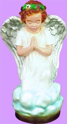 Kneeling Angel Outdoor Statue with Color Finish, 24" - Gerken's Religious Supplies