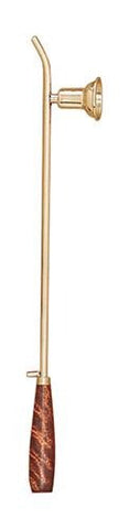 18" High Polished Brass Candle lighter with Bell Snuffer - Gerken's Religious Supplies