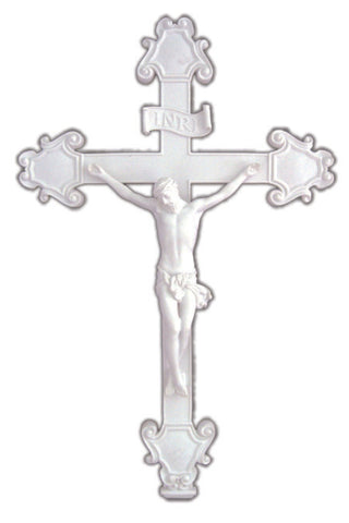 Crucifix in White 16" - Gerken's Religious Supplies