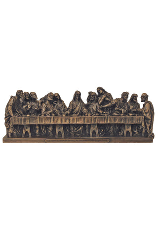 Last Supper Statue in Cold Cast Bronze 9 x 2 x 3.25"