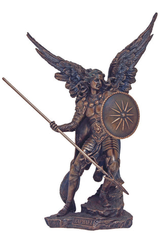Archangel Raphael in Cold Cast Bronze 13.5"