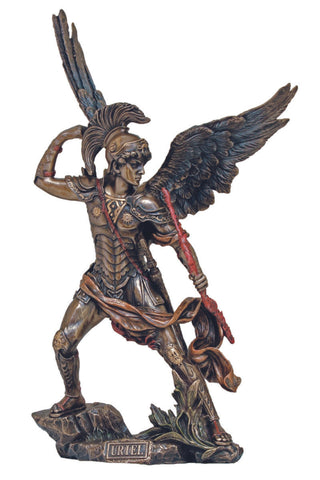 Archangel Uriel in Cold Cast Bronze 13.25"