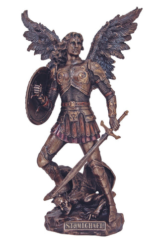 Archangel Michael in Cold Cast Bronze 12.75"