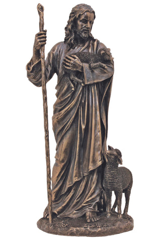 Good Shepherd in Cold Cast Bronze 11.5"