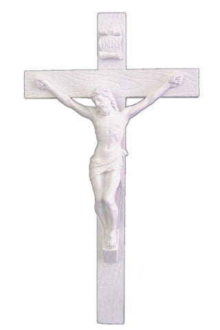 Crucifix in White 10" - Gerken's Religious Supplies