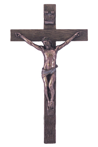 Crucifix in Cold Cast Bronze 10" - Gerken's Religious Supplies