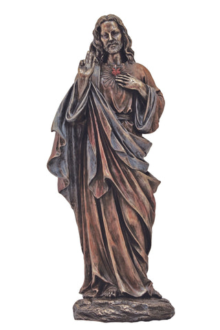 Sacred Heart of Jesus in Cold Cast Bronze 10"