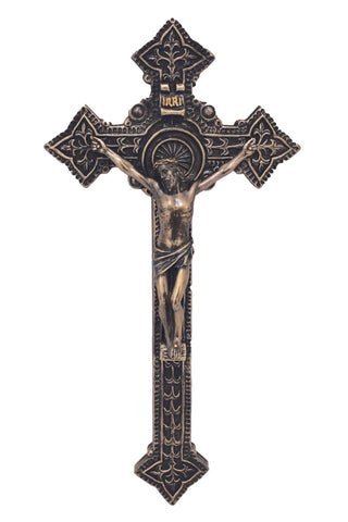 Crucifix in Cold Cast Bronze 9" - Gerken's Religious Supplies