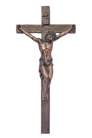 Crucifix in Cold Cast Bronze 13" - Gerken's Religious Supplies