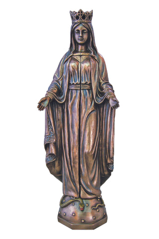 Lady of Grace Triptych in Cold Cast Bronze 11"