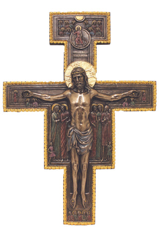 San Damian Crucifix in Bronze 11 x 16" - Gerken's Religious Supplies