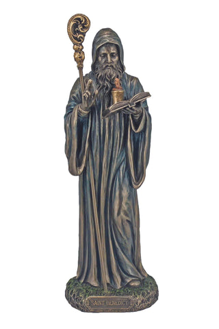 St. Benedict in Cold Cast Bronze 8"