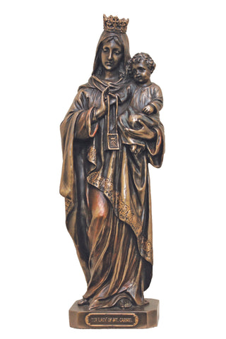 Our Lady of Mt. Carmel in Cold Cast Bronze 10"