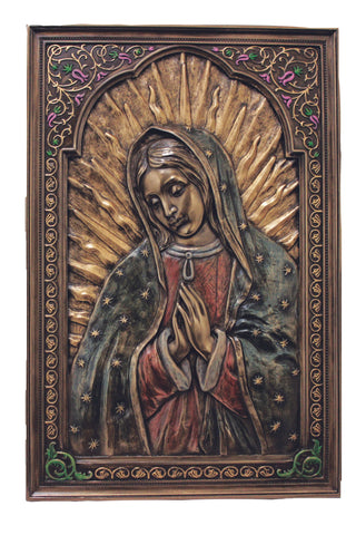 Our Lady of Guadalupe Plaque in Bronze 6 x 9" - Gerken's Religious Supplies