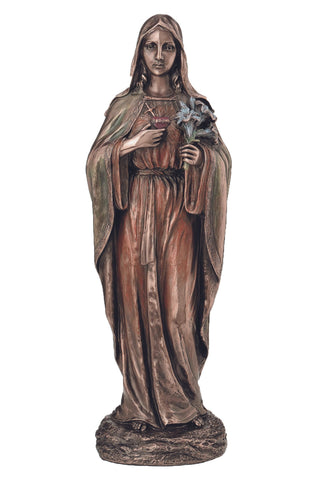 Immaculate Heart of Mary in Cold Cast Bronze 10"