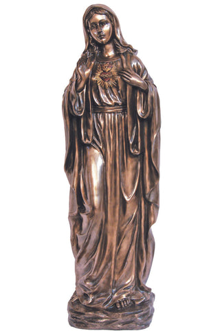 Immaculate Heart of Mary in Cold Cast Bronze 39"