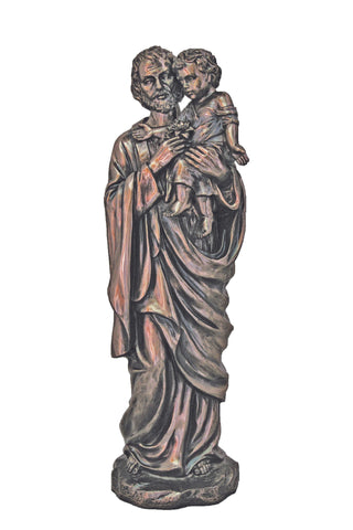 St. Joseph &  Child in Cold Cast Bronze 11.5"