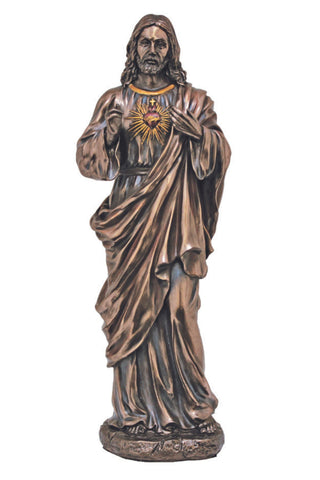 Sacred Heart of Jesus in Cold Cast Bronze 11"