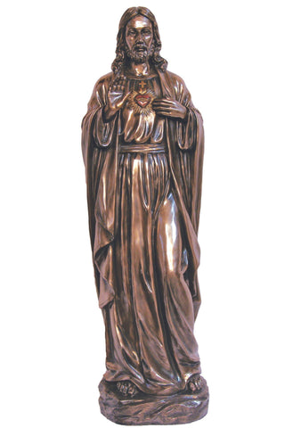 Sacred Heart of Jesus in Cold Cast Bronze 40"