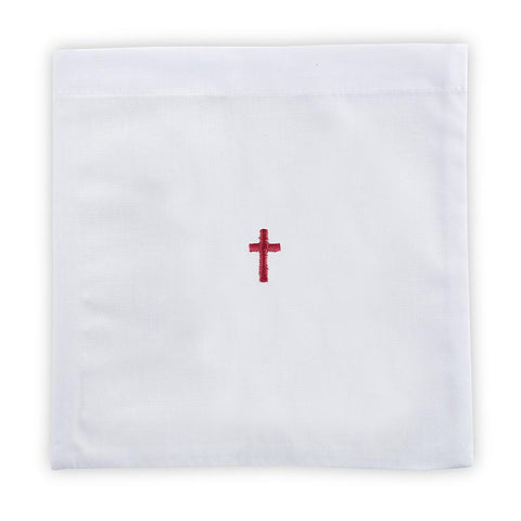 Red Cross Chalice Pall - Poly/Cotton - Gerken's Religious Supplies