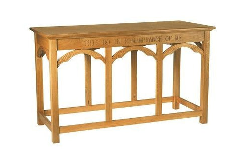 54" Communion Table - Medium Oak - Gerken's Religious Supplies