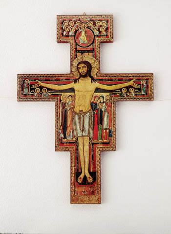 San Damiano Wood Crucifix 52" - Gerken's Religious Supplies