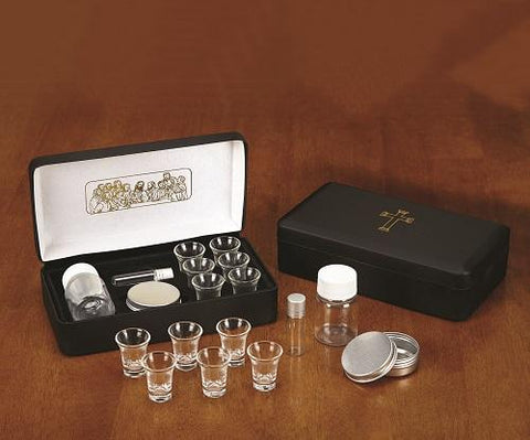 Last Supper Metal Hinged Portable Communion Set - Gerken's Religious Supplies
