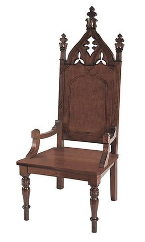 Cathedral Collection Celebrant Chair - Walnut - Gerken's Religious Supplies