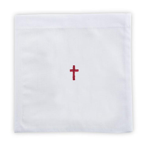 Red Cross Chalice Pall - 100% Linen - Gerken's Religious Supplies