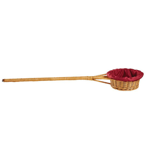 Round Woven Reed Offering Basket with Handle - Gerken's Religious Supplies