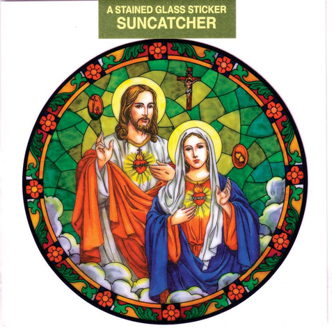 Immaculate Heart of Mary / Sacred Heart of Jesus Static Sticker - Gerken's Religious Supplies