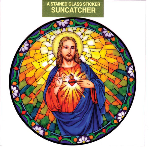 Sacred Heard of Jesus Static Sticker - Gerken's Religious Supplies